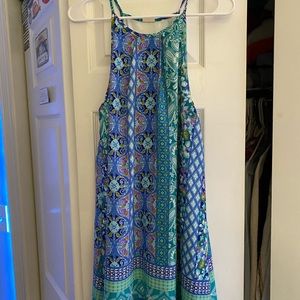 Thin Strapped Patterned Dress